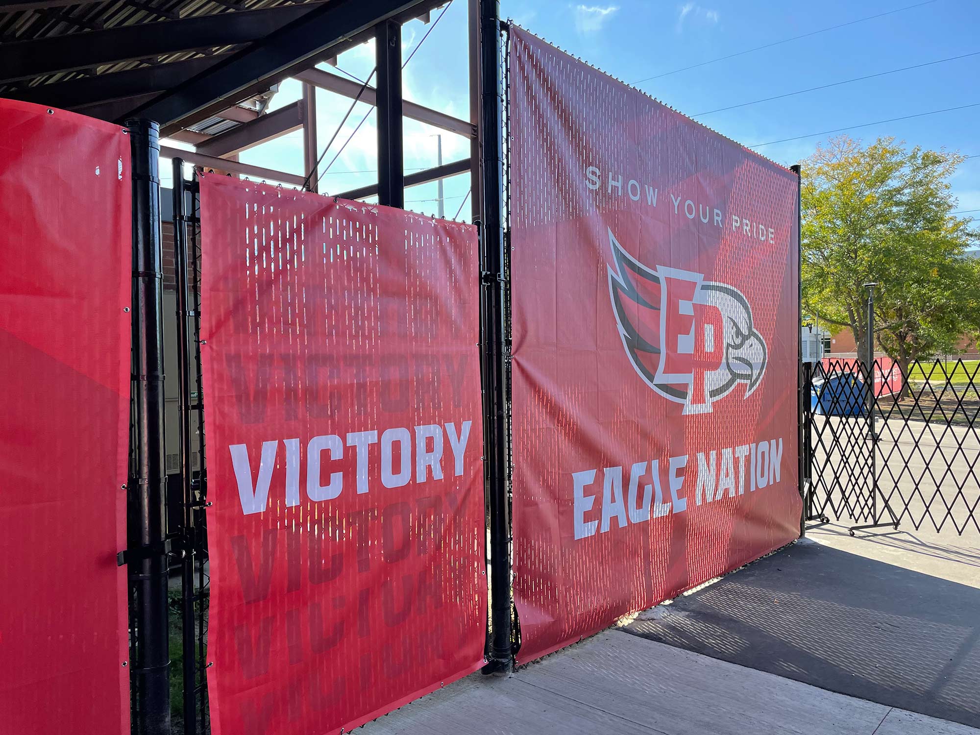 Fence wraps for Eden Prairie's Aerie Stadium